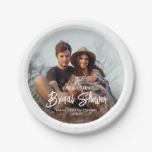 Chic Modern Script und Foto Minimales Brautparty