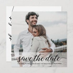 Chic Modern Simple Foto Save the Date Hochzeit