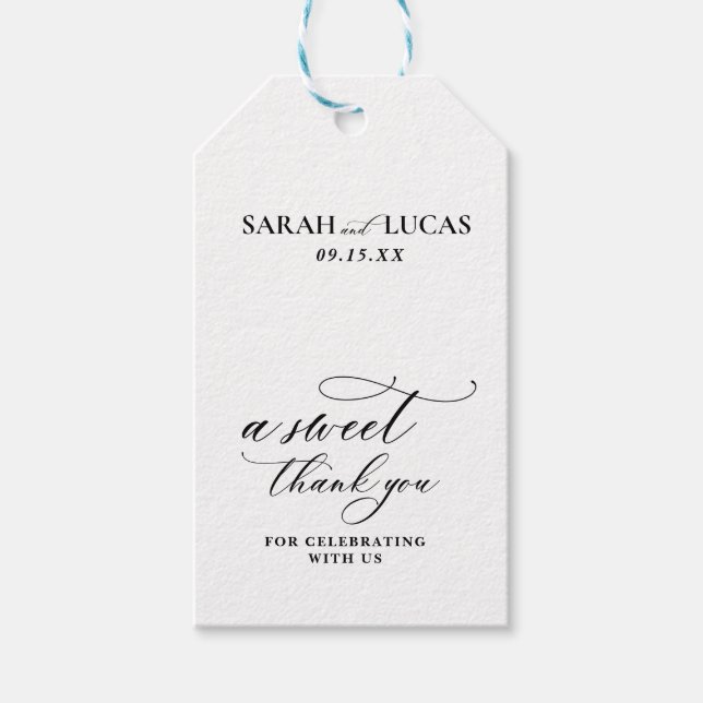 Chic Modern stilvoll Elegant Hochzeit ThankSie Geschenkanhänger (Vorderseite)