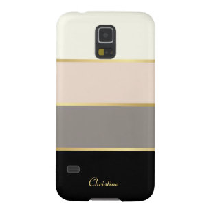 Chic Modern Stripes Muster mit Name Ca Galaxy S5 Cover