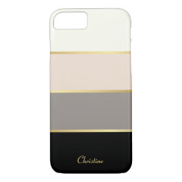 Chic Modern Stripes Muster mit Namen Case-Mate iPhone Hülle