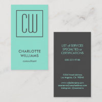 Chic Modern Turquoise Square Monogram Elegant