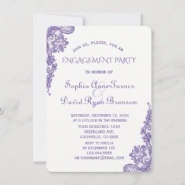 Chic Modern Ultra-Violet Lace Engagement Party Einladung
