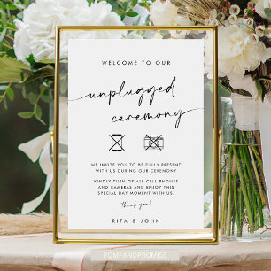 Chic Modern Unplugged Zeremonie Hochzeit Poster