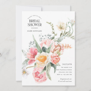 Chic Modern Watercolor Blume Garten thematisch Einladung