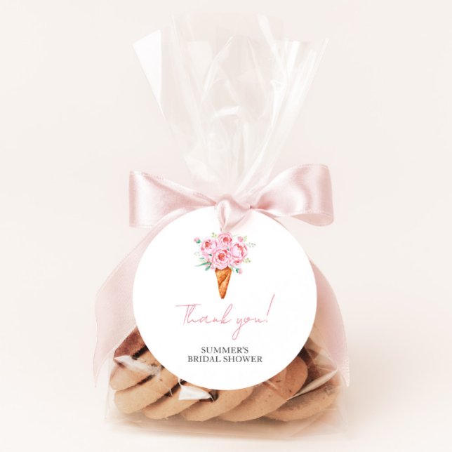 Chic Modern Watercolor Ice Creme Brautparty Runder Aufkleber (Von Creator hochgeladen)