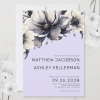 Chic Modern Watercolor Lila Blumenhochzeit