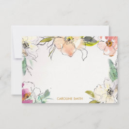 Chic Modern Watercolor Personalisiert Mitteilungskarte