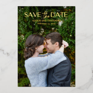 Chic Modern Wedding Save the Date Folieneinladung