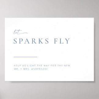 Chic + Modern Wedding Sparkler Exit Sign | Blau Poster
