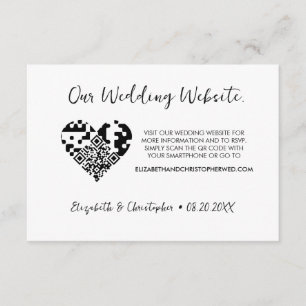 Chic Modern Wedding Website Herzstück QR Code UAWG Begleitkarte