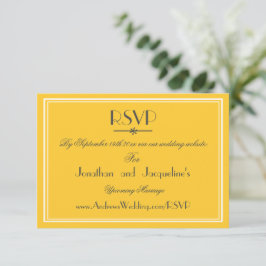 Chic Modern Wedding Website UAWG Response Card RSVP Karte