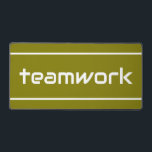 Chic Modern White TEAMWORK Stripes On Golden Olive Schreibtischunterlage<br><div class="desc">This sporty design features white modern TEAMWORK text and sleek edge stripes against golden olive background. The text and colors in this design can be personalized.</div>