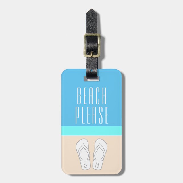 Chic-moderne abstrakte Strand-bitte Gepäckanhänger (Vorderseite vertikal)