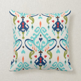 Chic moderne aquamarin-Marineblau-Kat-Stammesmuste Kissen