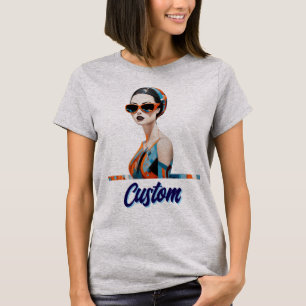 Chic moderne Frau, geometrische Eleganz T-Shirt