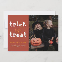Chic & Moderne Halloween-Familienfoto Feiertagskarte