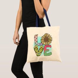 Chic, Moderne Liebe Drehte Flop Sommer Tote Tag Tragetasche