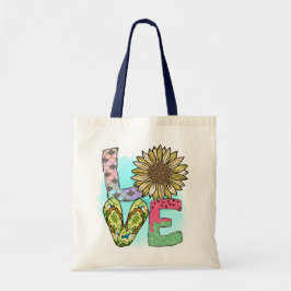 Chic, Moderne Liebe Drehte Flop Sommer Tote Tag Tragetasche