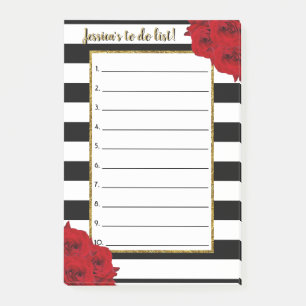Chic-moderne Luxe Rote Rosen, zum der Liste zu tun Post-it Klebezettel