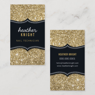 CHIC moderne Luxus-Glamour Glitter Schwarz Gold Visitenkarte