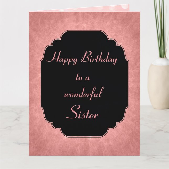 Chic moderne rosa Stars Happy Birthday Sister Karte (Vorderseite)