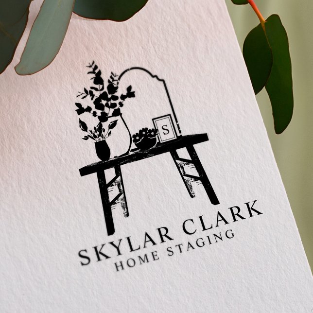 Chic Moderne rustikale Zuhause-Inszenierung Möbel  Gummistempel (Chic Modern Rustic Home Staging Furniture & Decor Rubber Stamp)