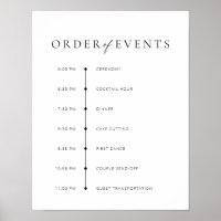 Chic + Moderne SkriptWedding Order of Events signi