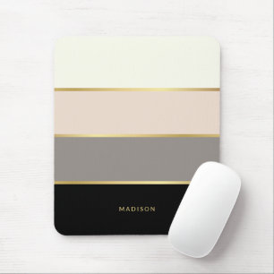 Chic moderne Streifen mit Ihrem Namen Mousepad