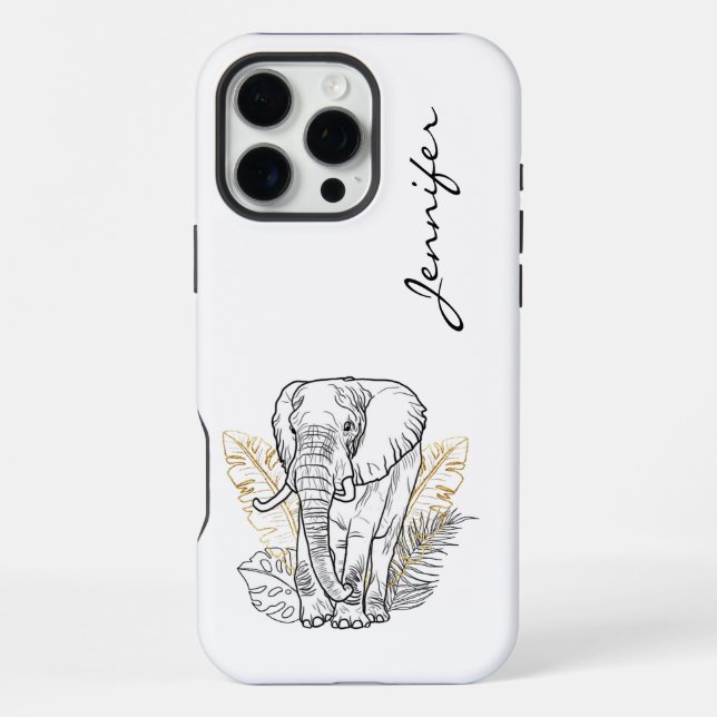 Chic Moderner Elefant iPhone  Hülle (Rückseite)