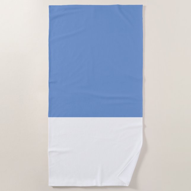 Chic Moderner Mittelblauer Farbblock Strandtuch (Vorderseite)