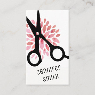 Chic modernes Hairstylisthaar-Stylistrosa mit Terminkarte