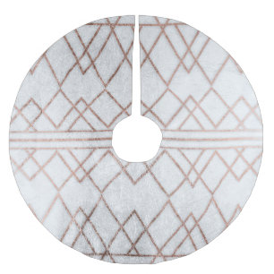 Chic-modernes Imitat-Rosen-Goldgeometrische Polyester Weihnachtsbaumdecke