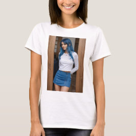 Chic Moderno: Elegancia en Azul T-Shirt