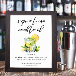 Chic Mojito Single Signature Cocktail Poster