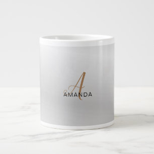 Chic monogram beruflich schlicht ADD YOUR NAME Jumbo-Tasse