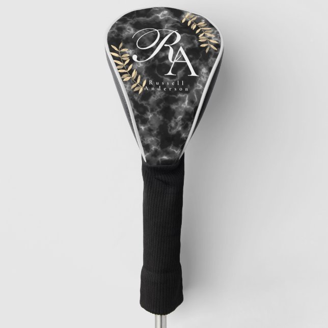 Chic Monogram Black Golf Headcover (Vorderseite)