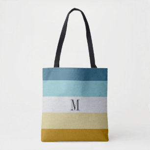 Chic Monogram Blue Yellow White Leather Strip