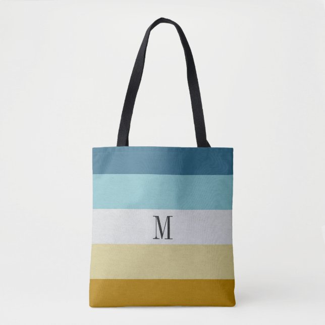 Chic Monogram Blue Yellow White Leather Strip (Vorderseite)