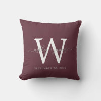 Chic Monogram Burgundy Wedding Keepake