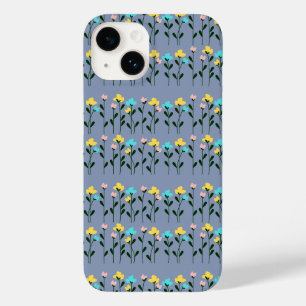 Chic Monogram Chic Graues Floral Pattern Case-Mate iPhone 14 Hülle