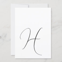 Chic Monogram Elegante Klassische Schwarz-weiße Ho Einladung