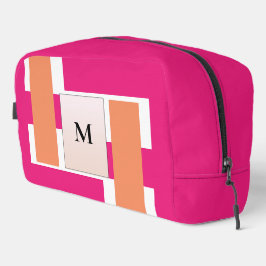 Chic Monogram Feminine Stripmuster Waschbeutel