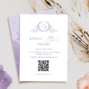 Chic Monogram Lavender Lila UAWG Online QR-Code Begleitkarte