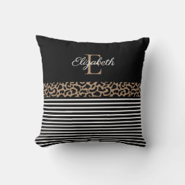 Chic Monogram Leopard Print Kissen