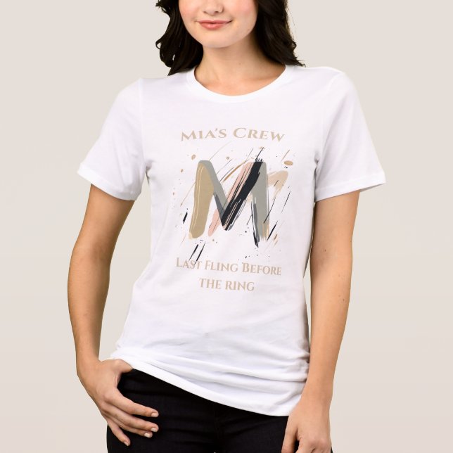 Chic Monogram - Letter M | Abstrakt Bachelorette Tri-Blend Shirt (Vorderseite)
