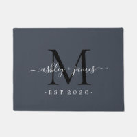 Chic Monogram Names Year etabliert dunkelblau
