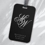 Chic Monogram Newlyweds Gepäckanhänger<br><div class="desc">Aus unserer eleganten Monogram Wedding Collection</div>