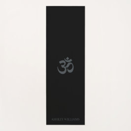 Chic Monogram Om Symbol Black Yoga Mat Yogamatte
