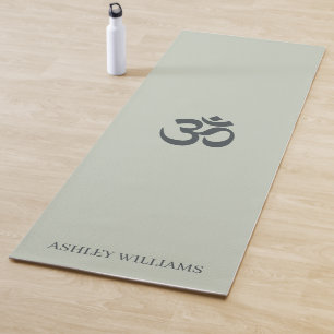 Chic Monogram Om Symbol Pastel Green Yoga Mat Yogamatte